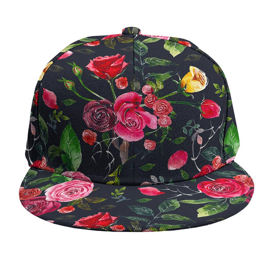Roses Floral Flower Pattern Print Snapback Cap