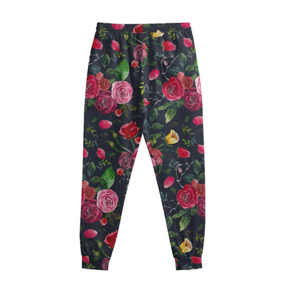 Roses Floral Flower Pattern Print Sweatpants