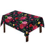 Roses Floral Flower Pattern Print Tablecloth