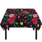 Roses Floral Flower Pattern Print Tablecloth