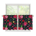 Roses Floral Flower Pattern Print Tier Curtains