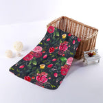 Roses Floral Flower Pattern Print Towel
