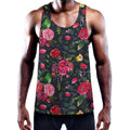 Roses Floral Flower Pattern Print Men's Workout Tank Top