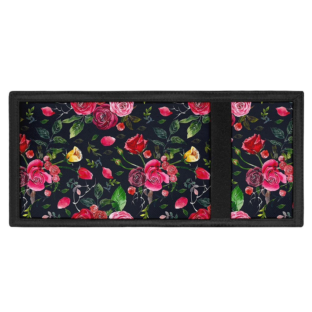 Roses Floral Flower Pattern Print Trifold Wallet