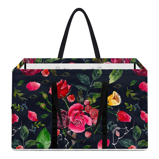 Roses Floral Flower Pattern Print Utility Tote Bag