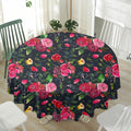 Roses Floral Flower Pattern Print Waterproof Round Tablecloth