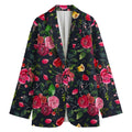 Roses Floral Flower Pattern Print Women's Cotton Blazer