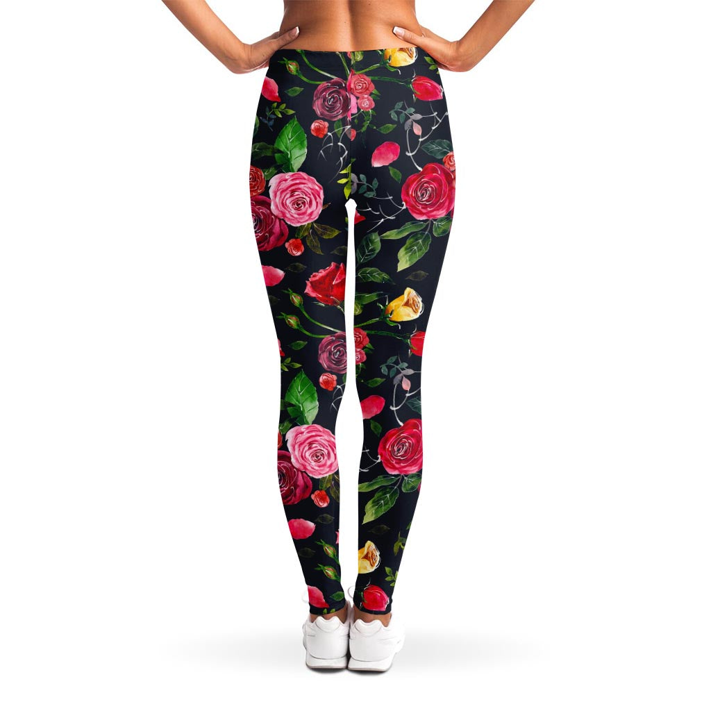 Roses Floral Flower Pattern Print Women's Leggings
