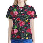 Roses Floral Flower Pattern Print Women's Polo Shirt