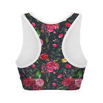 Roses Floral Flower Pattern Print Women's Sports Bra