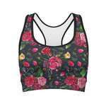 Roses Floral Flower Pattern Print Women's Sports Bra