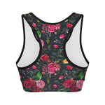 Roses Floral Flower Pattern Print Women's Sports Bra