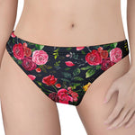 Roses Floral Flower Pattern Print Women's Thong