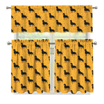 Rottweiler Dog Pattern Print 3 Piece Kitchen Curtains
