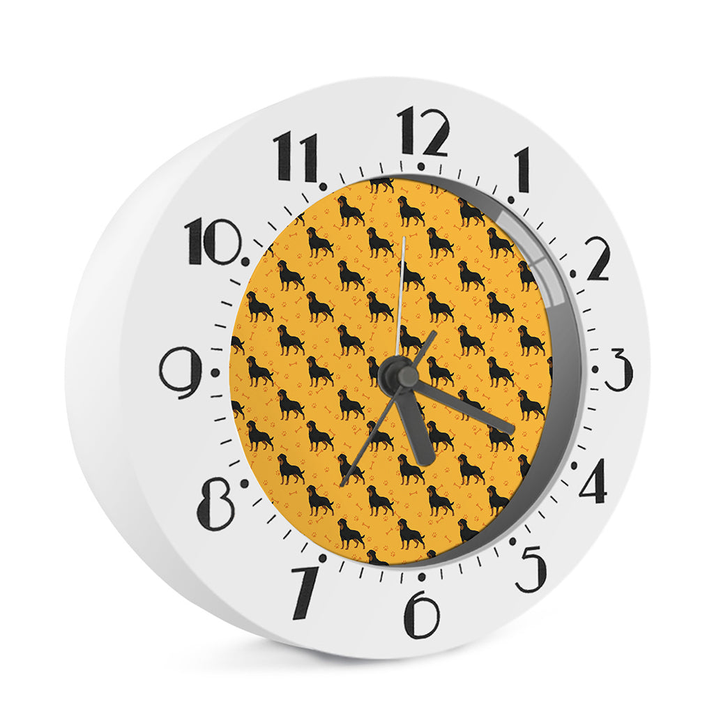 Rottweiler Dog Pattern Print Alarm Clock