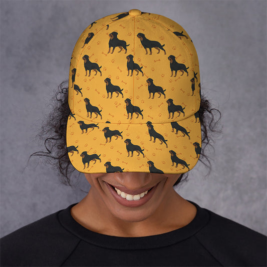 Rottweiler Dog Pattern Print Baseball Cap