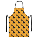 Rottweiler Dog Pattern Print Bib Apron With Pocket