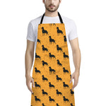 Rottweiler Dog Pattern Print Bib Apron With Pocket