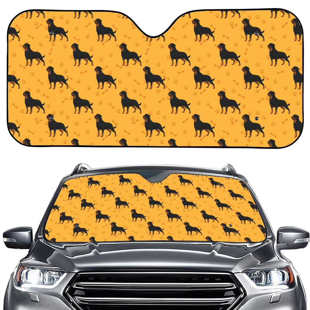 Rottweiler Dog Pattern Print Car Windshield Sun Shade