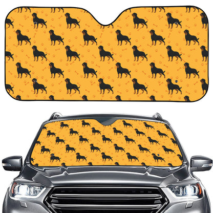 Rottweiler Dog Pattern Print Car Windshield Sun Shade