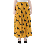 Rottweiler Dog Pattern Print Chiffon Maxi Skirt