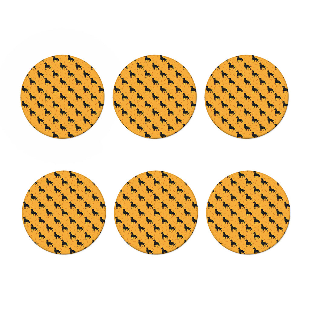 Rottweiler Dog Pattern Print Coaster Set