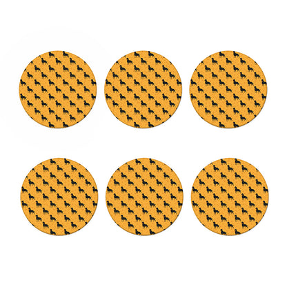 Rottweiler Dog Pattern Print Coaster Set