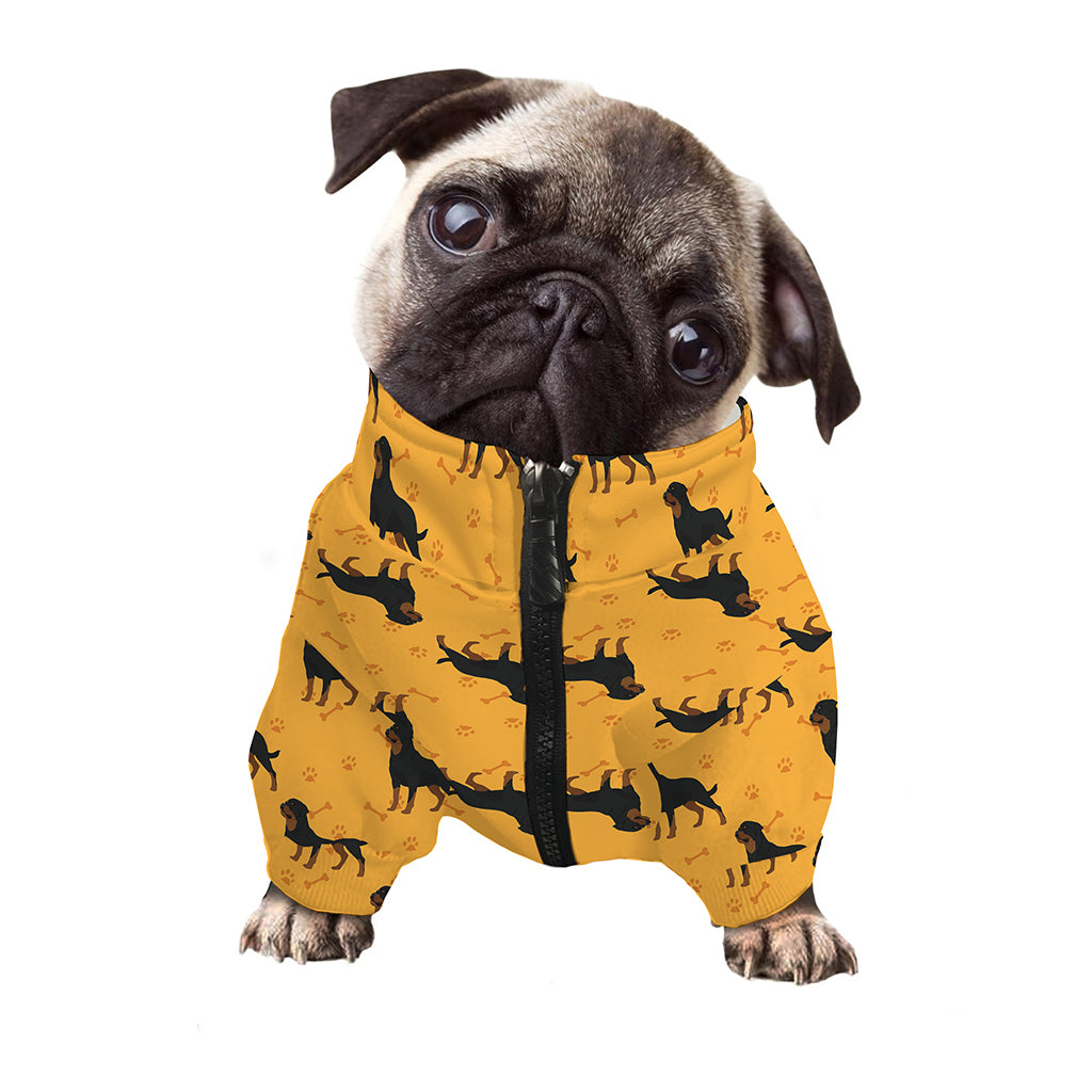 Rottweiler Dog Pattern Print Dog Zip Up Jacket