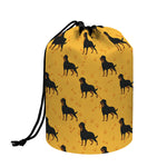 Rottweiler Dog Pattern Print Drawstring Makeup Bag