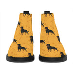 Rottweiler Dog Pattern Print Flat Ankle Boots