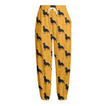 Rottweiler Dog Pattern Print Fleece Lined Knit Pants