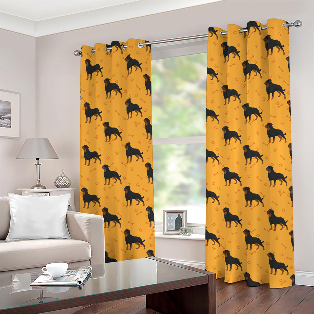 Rottweiler Dog Pattern Print Grommet Curtains