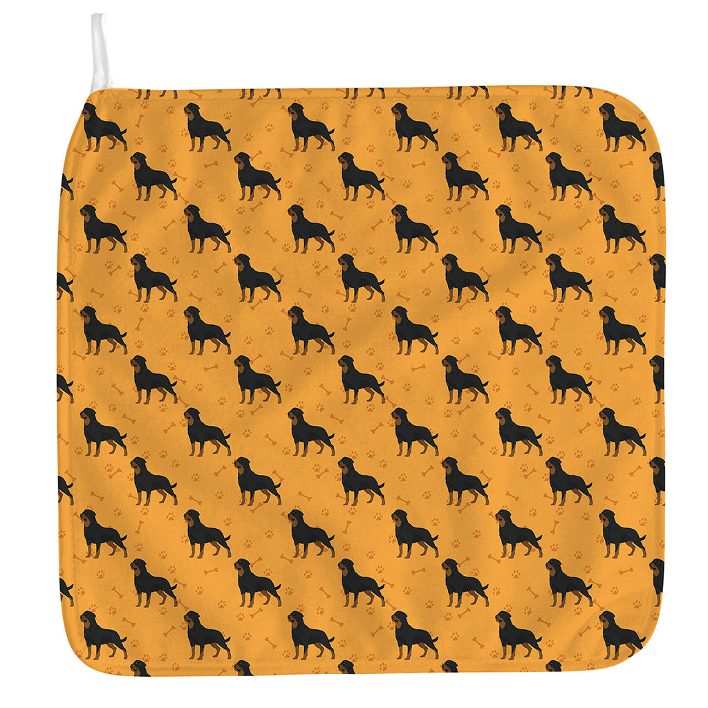 Rottweiler Dog Pattern Print Hand Towel