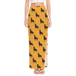 Rottweiler Dog Pattern Print High Slit Maxi Skirt