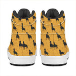 Rottweiler Dog Pattern Print High Top Leather Sneakers