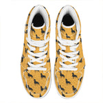Rottweiler Dog Pattern Print High Top Leather Sneakers
