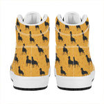 Rottweiler Dog Pattern Print High Top Leather Sneakers