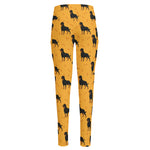 Rottweiler Dog Pattern Print High-Waisted Pocket Leggings