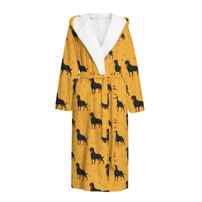 Rottweiler Dog Pattern Print Hooded Bathrobe