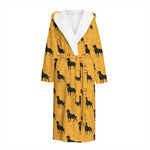 Rottweiler Dog Pattern Print Hooded Bathrobe