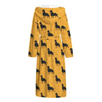 Rottweiler Dog Pattern Print Hooded Bathrobe