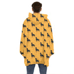 Rottweiler Dog Pattern Print Hoodie Blanket