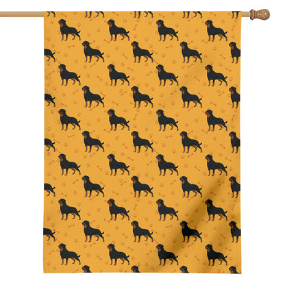 Rottweiler Dog Pattern Print House Flag