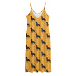 Rottweiler Dog Pattern Print Jersey Midi Cami Dress