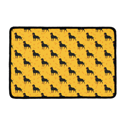 Rottweiler Dog Pattern Print Kitchen Mat