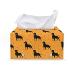 Rottweiler Dog Pattern Print Leather Tissue Box Cover