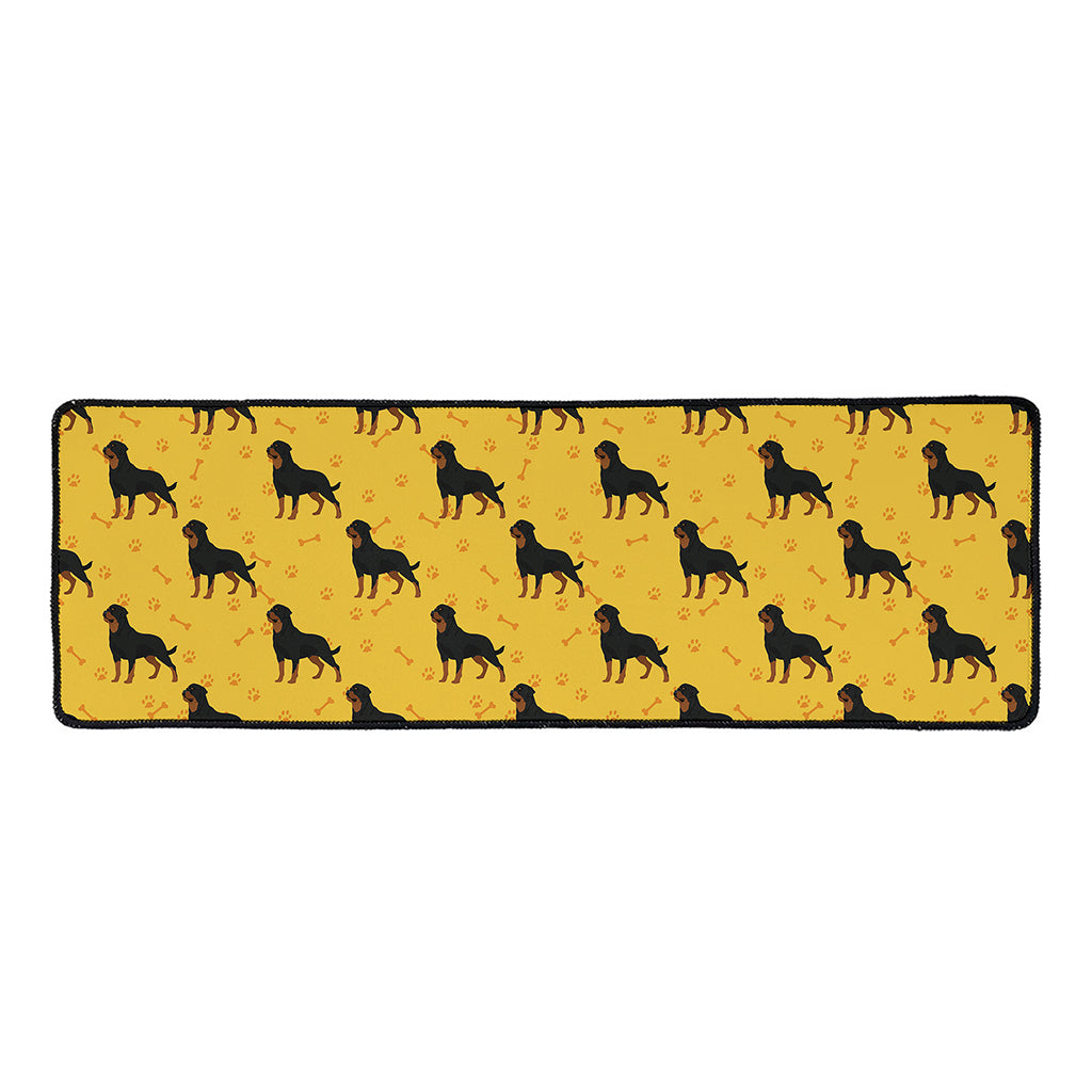 Rottweiler Dog Pattern Print Long Kitchen Mat
