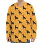 Rottweiler Dog Pattern Print Long Sleeve Baseball Jersey