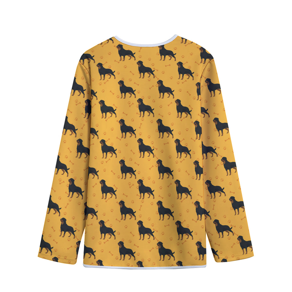 Rottweiler Dog Pattern Print Long Sleeve Short Coat
