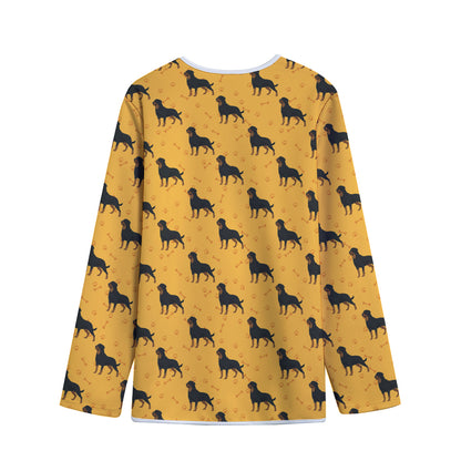 Rottweiler Dog Pattern Print Long Sleeve Short Coat